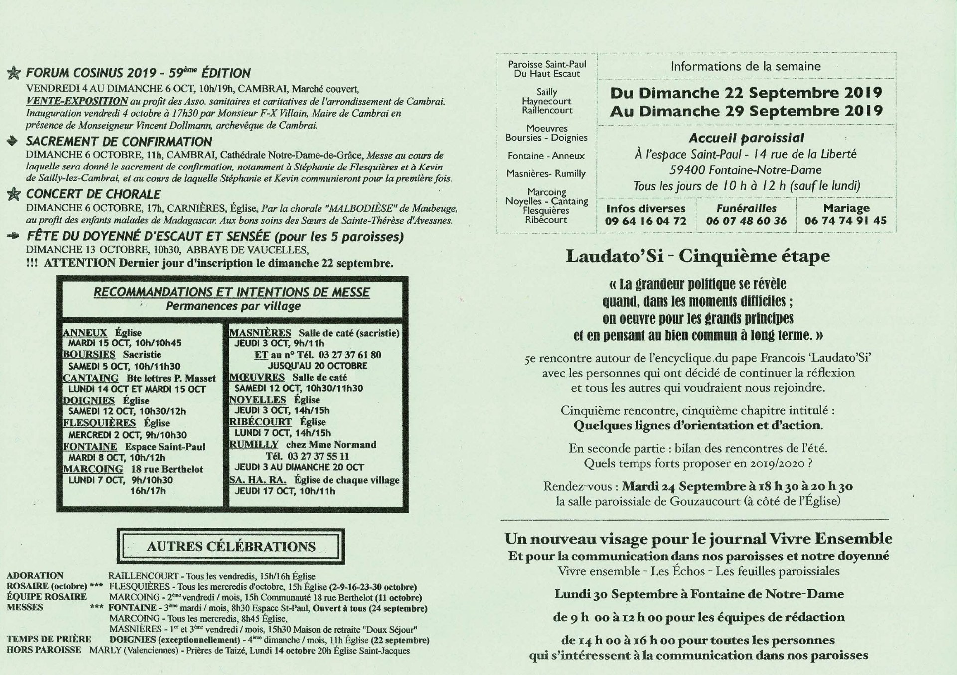 Feuille hebdo du dimanche 22 septembre 2019-1