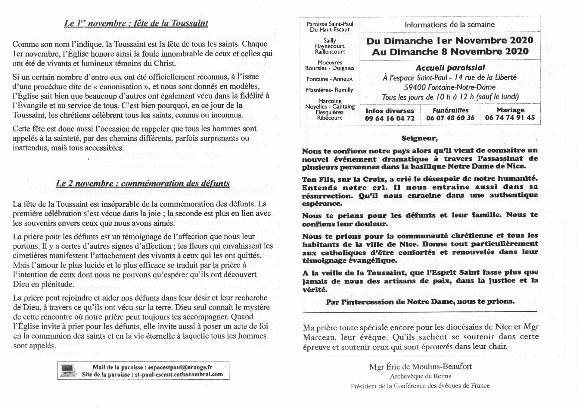 Feuille hebdo du dimanche 1er novembre 2020-1
